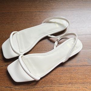 Aldo x Rocky Barnes white print sandals